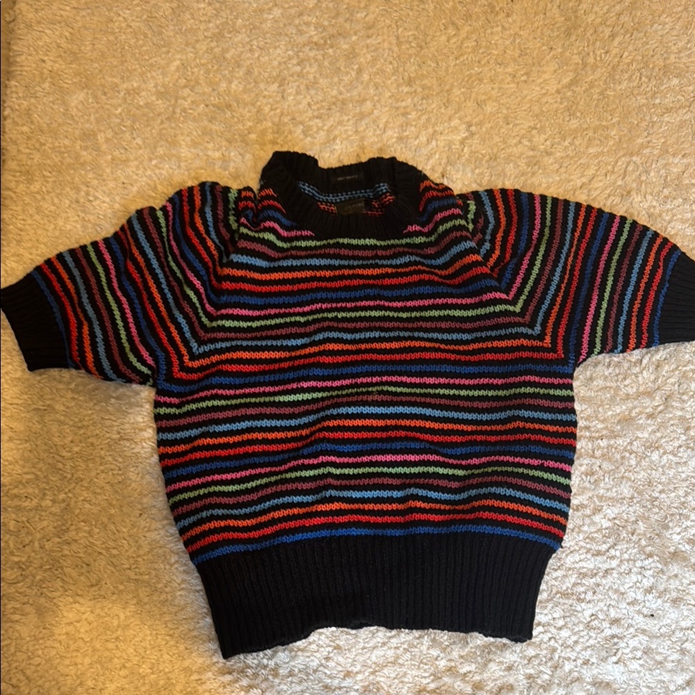 MOTHER Red and Green Crewneck Top